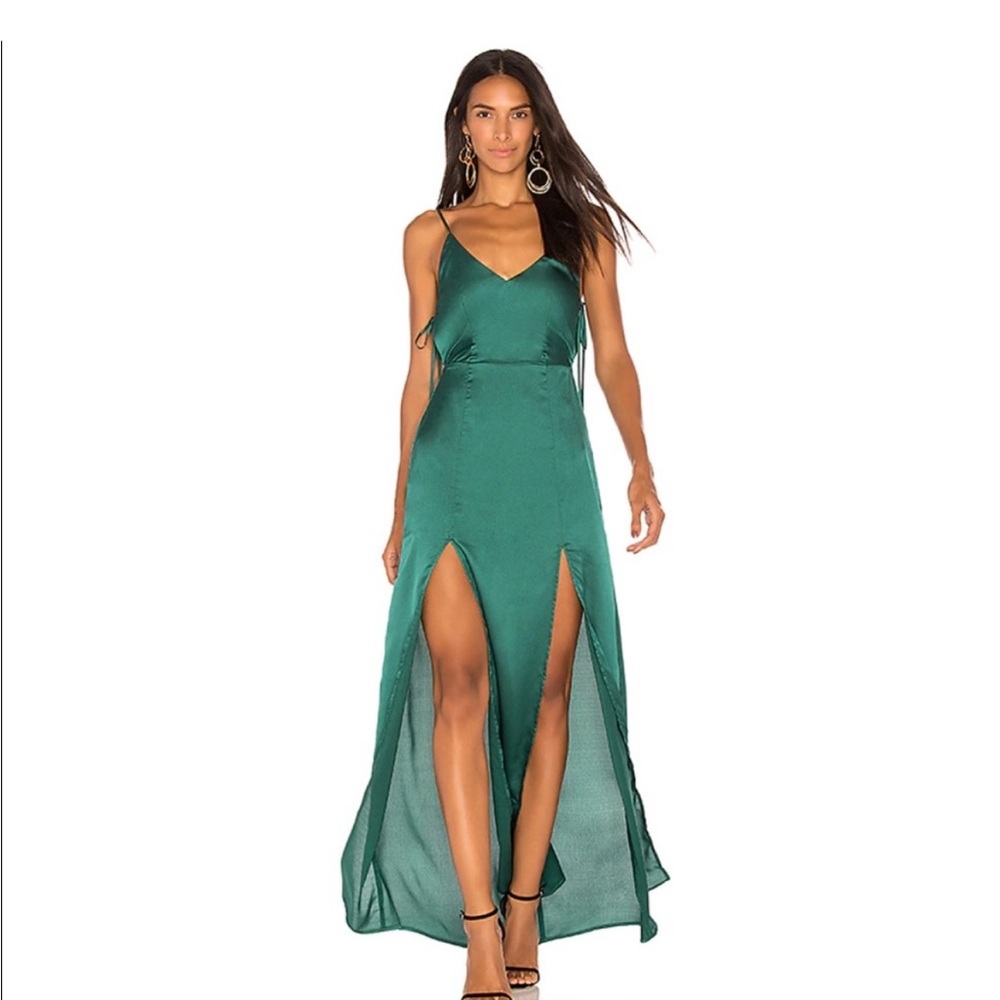 Capulet x REVOLVE Gina Plunging Maxi Dress - Emerald Green - Size S